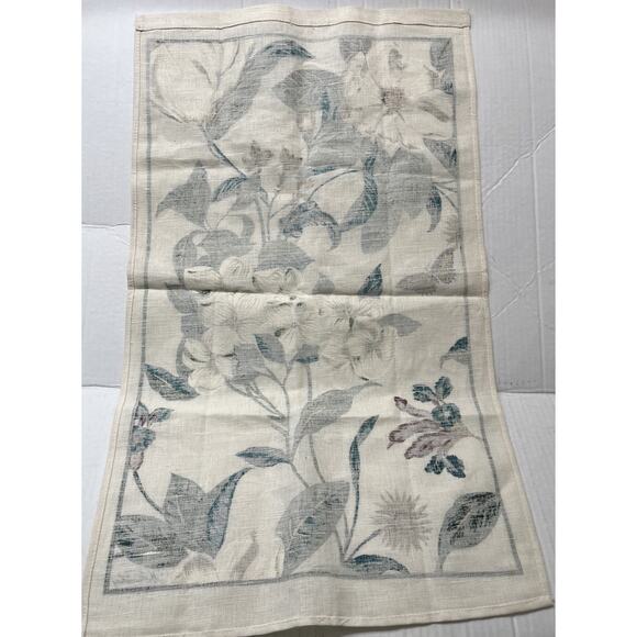 Williamsburg Linen Floral Tea Kitchen Towel Table Topper 15.5" X 26.5" - Picture 6 of 7
